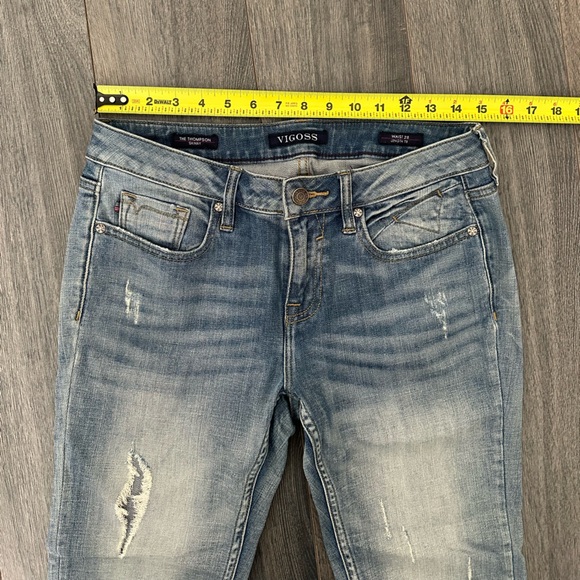 Women’s Vigoss Distressed Blue Denim Skinny Jeans Size 28/28 - Picture 9 of 14